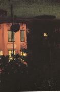 Nuncques, William Degouve de The Shuttered House of The Pink House (mk19) oil painting